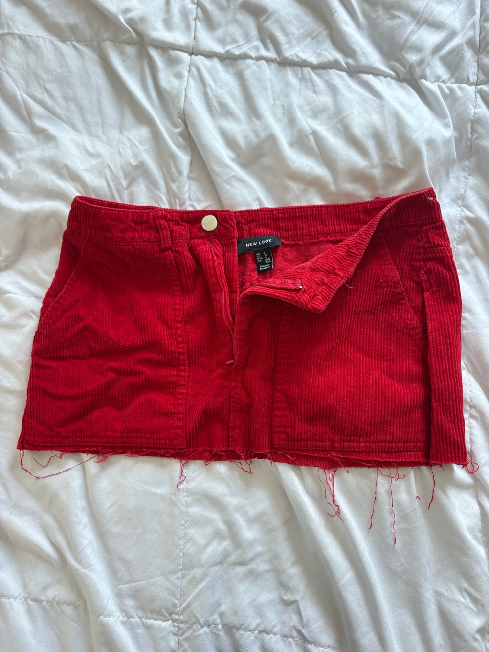 New Look Red Corduroy Skirt